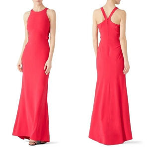 Halston Fuchsia Pink Twist Formal Gown $445